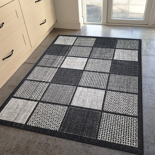 Non slip rug black grey - slip,