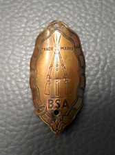 vintage original  BSA  bicycle Head Badge Emblem BRASS