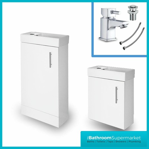 White gloss bathroom vanity - white,