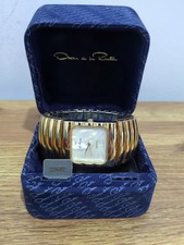 Le Baron Chunky Ladies Watch Needs Batt, Stretch Gold Plated /Mother Of Pearl 
