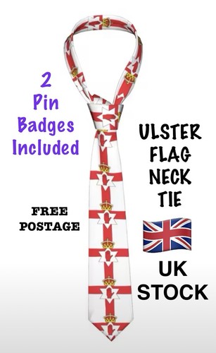 Ulster flag neck tie - flag, pin