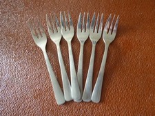 6 x Small Prestige Stainless Desert Cake Fork approx 5 inches used