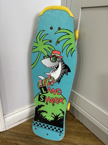 Vintage skateboard land - skateboard, shark