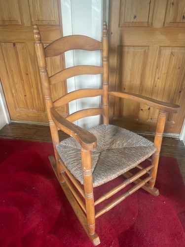 Pine vintage rocking chair - vintage,