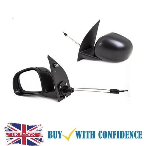 Door wing mirror - manual, black