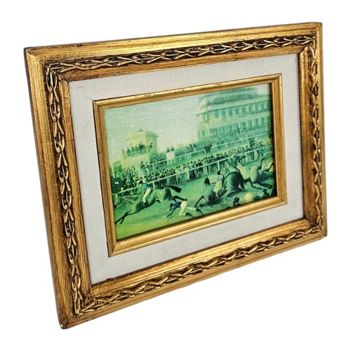Vintage horse racing - racing, oil
