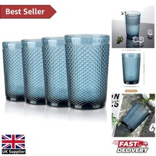Set of 4 Blue Highball Glasses