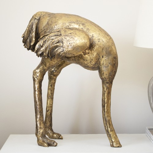 Gold ostrich head sand - gold, in