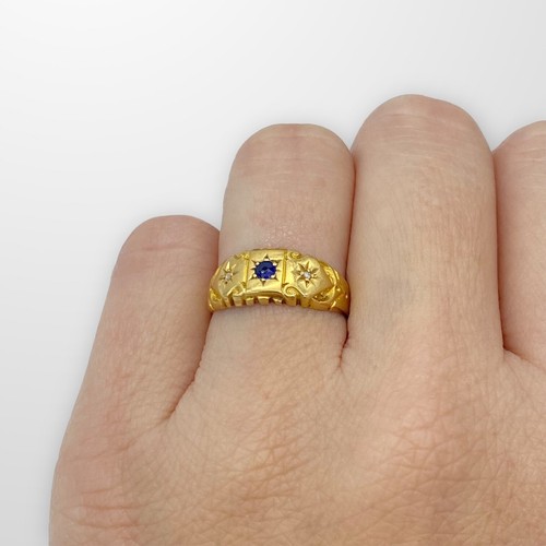 Gold ring sapphire white - gold,