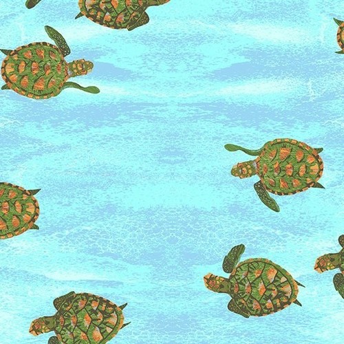 Baby turtles cotton fabric - turtles,