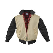Harington Jacket Classic Vintage Style Scooter Skinhead Biker Bomber Black Sand