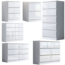 White Gloss Chest Of Drawers Bedroom Furniture Gloss Finish Fronts Modern Design
