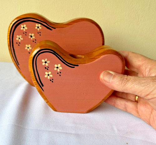 New pair wooden heart - wooden,