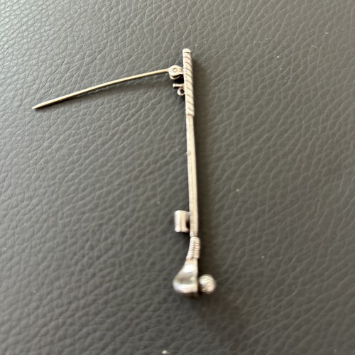 Silver golf club tie pin - club, /
