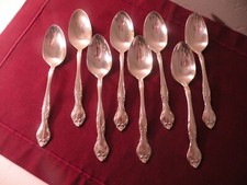 Set Of 8 Teaspoons Oneida Community Silverplate Affection 6" B