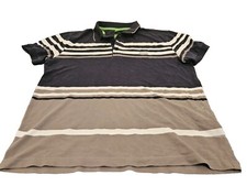 Hugo Boss Blue Whitr Strips Slim Fit Stretch Polo T-shirt Top Size L