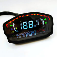 NEW Universal LCD Digital Motorcycle Speedometer Odometer Motorbike Tachometer