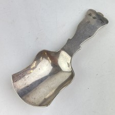 Antique Georgian Silver Plated Tea Caddy Spoon Trefid Type 9cm