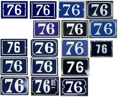 Old blue french house number - blue,