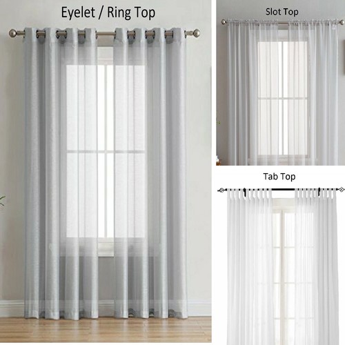 Voile curtains pair - (2, panel)
