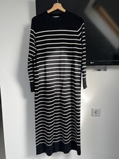 Fabulous Striped Midi Dress By Zara - Black/white - M