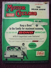  MOTOR CYCLING & SCOOTER DECEMBER 7TH 1961 MILAN SHOW BOND ADVERTS AND MORE  