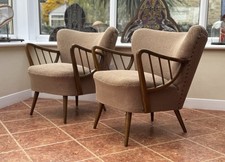 Pair of original German mid century Cocktail armchairs Chairs  1965 UK dealer