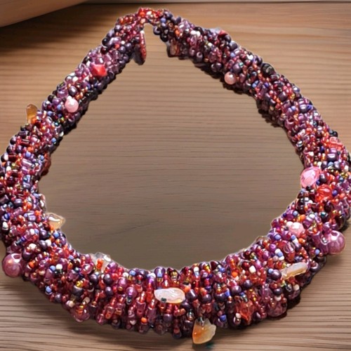 African hand beaded fuzzy - african-,
