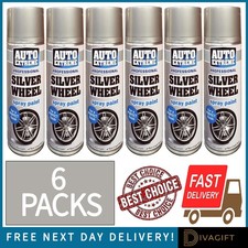 6 x SILVER WHEEL AEROSOL SPRAY
