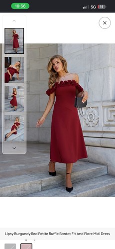 Lipsy bardot red rose dress - lipsy,
