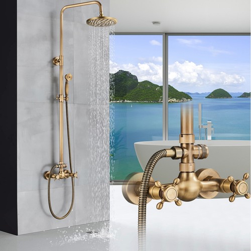 Antique brass bathroom shower - brass,