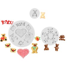 Cute bear silicone fondant - silicone,