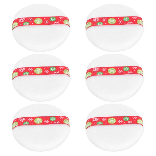 6pcs white fluffy powder puff - 6pcs,