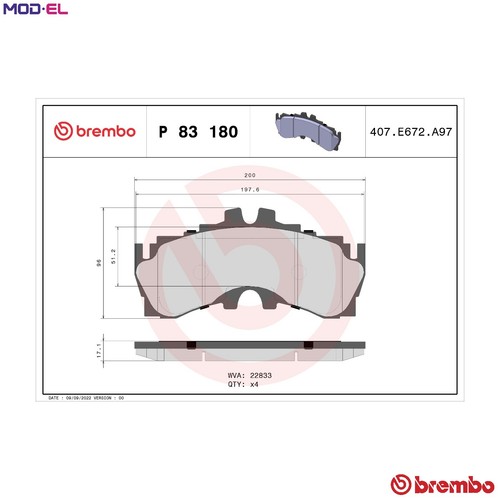 Brake pad set disc - disc, 83