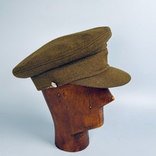 POST WW2 BRITISH ARMY SERVICE DRESS OFFICERS CAP HAT - MAKER GD GOLDING