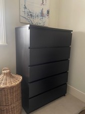 IKEA Malm 6 drawer black-brown chest in good condition