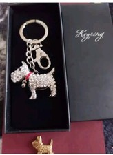 Box 6/Terrier Crystal Keyring Boxed ,mothers Day Gift and Pin Badges Set Vintage