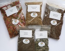 Bloodworm Daphnia Algae Wafers Flake Pellets Tropical Fish Food 5 Variety Pack