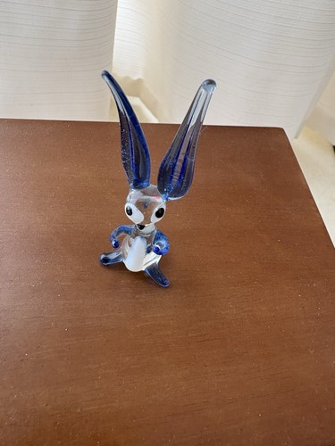 Miniature glass rabbit - miniature,