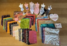 Harumika Dolls X6 And Huge Bundle Of Material, Ribbons Etc
