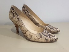 L.K. Bennett 'Krystal' Grey Snake Print Kitten Heels Heels UK 8 Eu 42