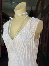 1920s Style Art Deco Flapper Gatsby Cream Dress All Sizes