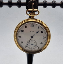ANTIQUE GOLD PLATED ELGIN POCKET WATCH  46 MM.