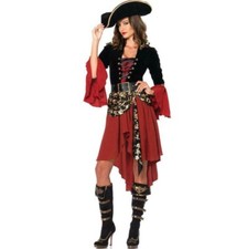 Women’s Pirate Queen Costume Wench Buccaneer Corsair Lady Caribbean Fancy Dress
