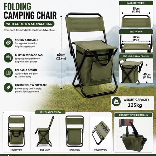 Folding camping chair portable - folding,