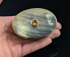 Antique Scottish cattle horn snuff box