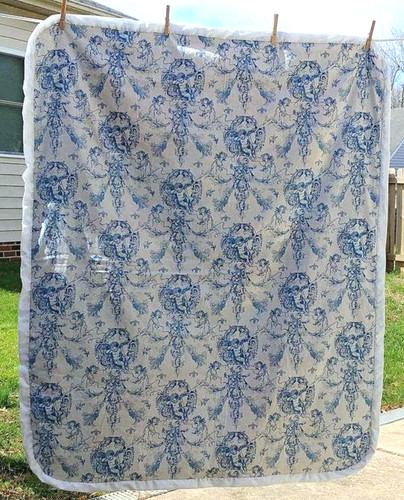 Vtg cherub toile - cherub, toile/patchwork