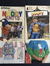 Assortment Of Child/Character Knitting Patterns - Noddy, Sooty, Golfer, Clown
