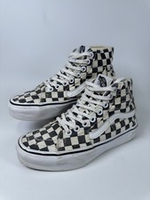 Vans SK8-Hi 721356 Asphalt/True White Checkered Skateboard Shoes Size UK 3