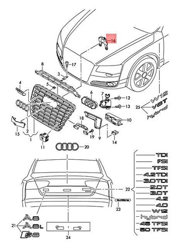 New securing plate audi s8 - new, a8